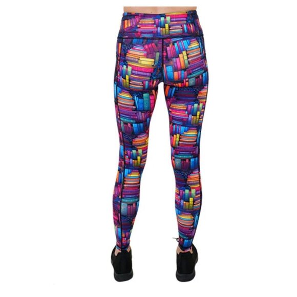 CVG Constantly Varied Gear Women's Colorful Books Athletic Leggings - Picture 2 of 8